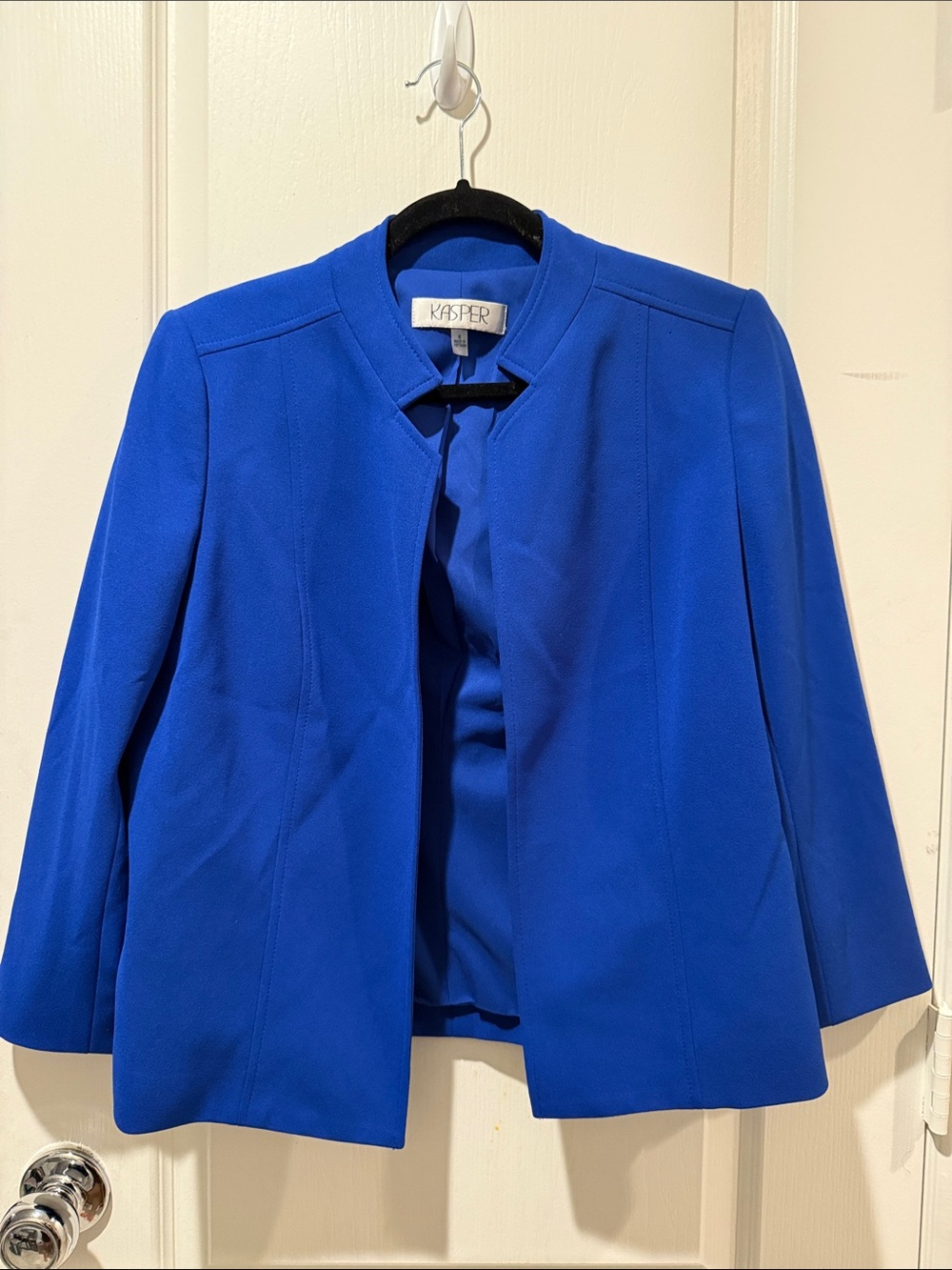 Kasper Women's Bright Blue Open-Front Blazer